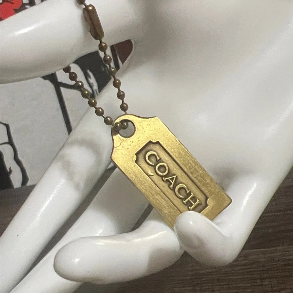 Coach Vintage Gold-Tone Brass HangTag Pendant